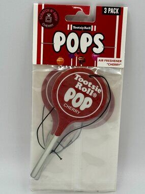 3 Tootsie Roll Pops Cherry Scented Car Air Fresheners